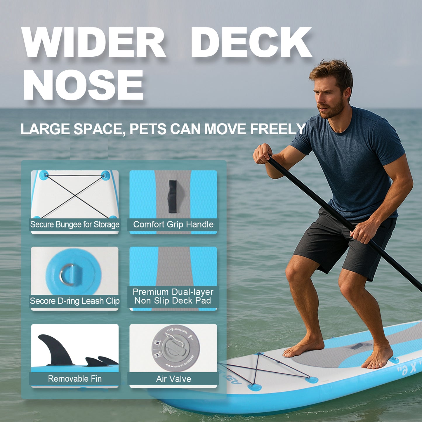 Inflatable Stand Up Paddle Board (SUP) | Versatile Yoga Paddle Board | Premium Accessories Included | For All Adult Skill Levels