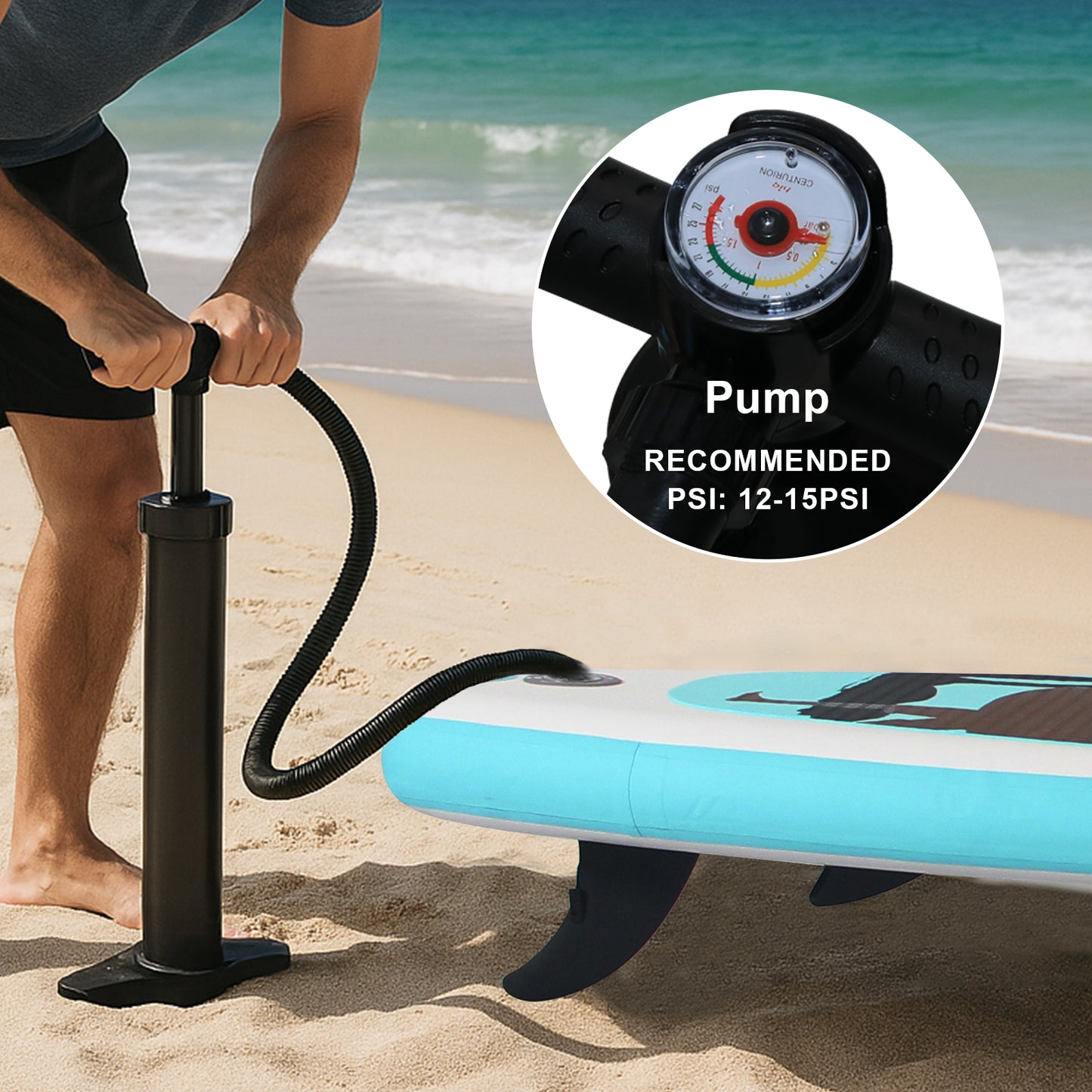PORTABLE INFLATABLE STAND UP PADDLE BOARD | 10'6"×32"×6" DIMENSIONS | PREMIUM PVC MATERIAL | FULL KIT FOR ADULTS/YOUTH