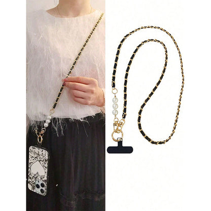 Women's Pearl Long Crossbody Phone Lanyard | Universal Neck & Shoulder Strap for All Phone Cases