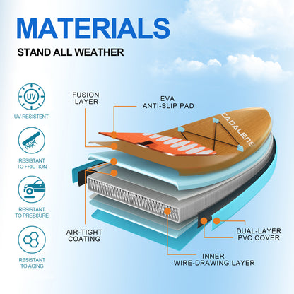 10' INFLATABLE STAND UP PADDLE BOARD | PREMIUM SUP ACCESSORIES | NON-SLIP COMFORT DECK | FOR YOUTH & ADULTS
