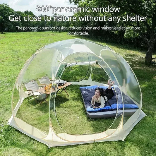5-8 PERSON TENT Sunroom Transparent Camping Tent | Starry Sky Dome Tent | Portable Spherical Tent | 360-Degree Panoramic Window Outdoor