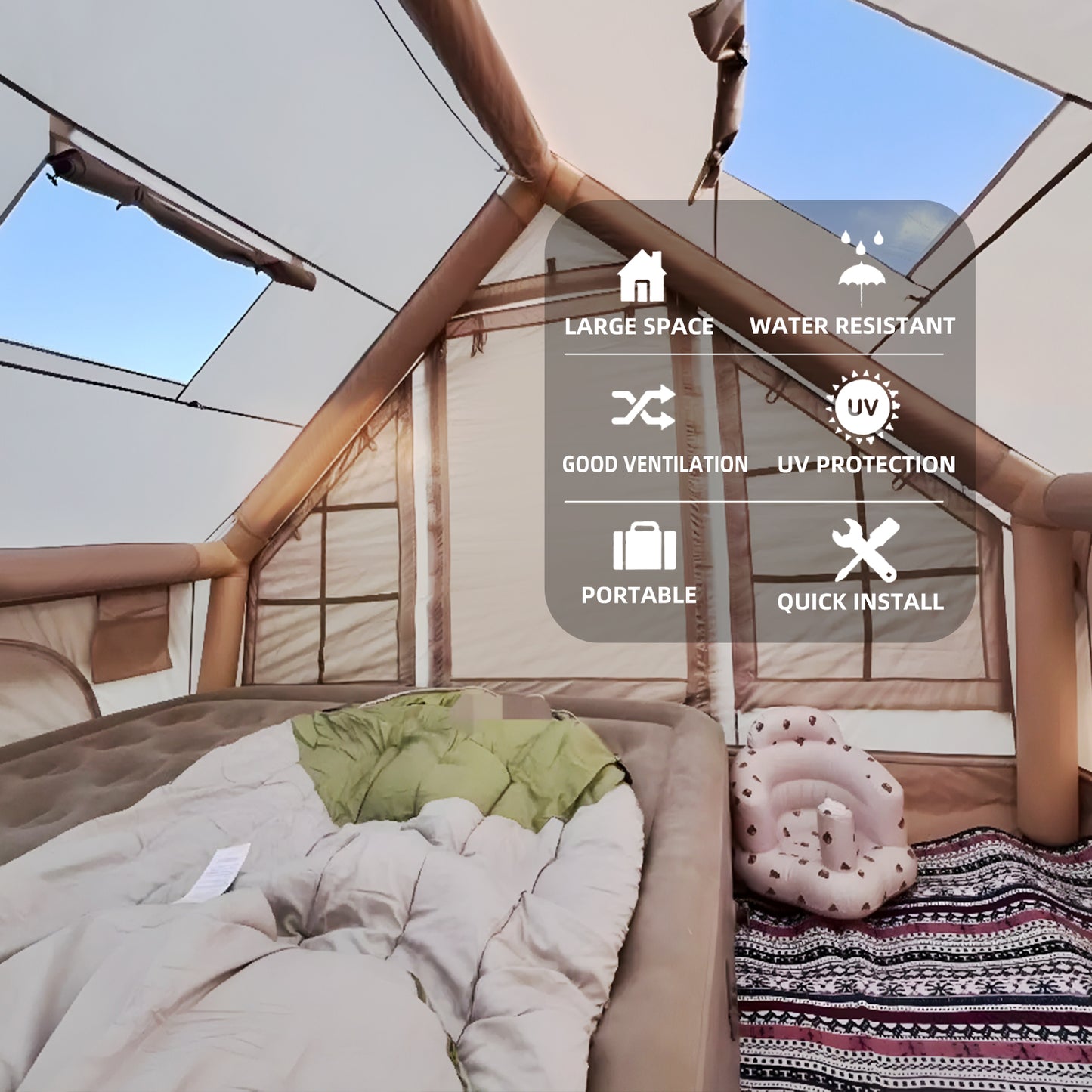 5-8 PERSON TENT Inflatable Tents for Camping |  Large Inflatable Camping Tent with Hand Pump |  Inflatable Tent | Easy Setup Tents for Camping Portable