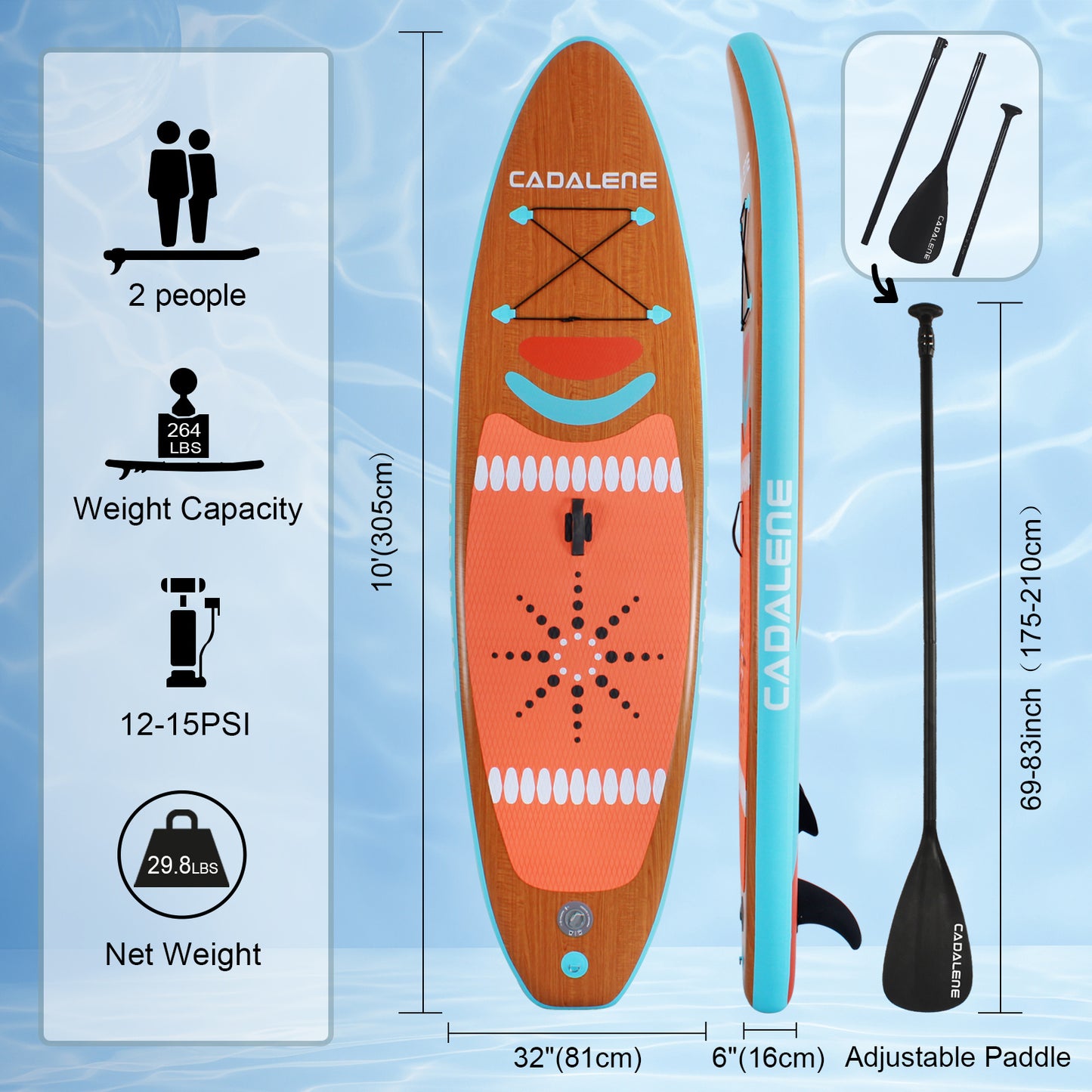 10' INFLATABLE STAND UP PADDLE BOARD | PREMIUM SUP ACCESSORIES | NON-SLIP COMFORT DECK | FOR YOUTH & ADULTS