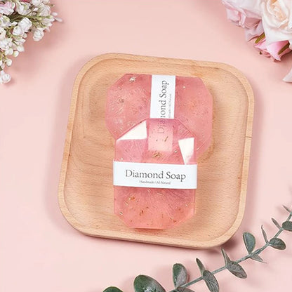 Hyaluronic Acid Diamond Essential Oil Soap Handmade Soap Gem Gold Foil Soap Face Hand Body Cleaning Soap Wedding Gifts