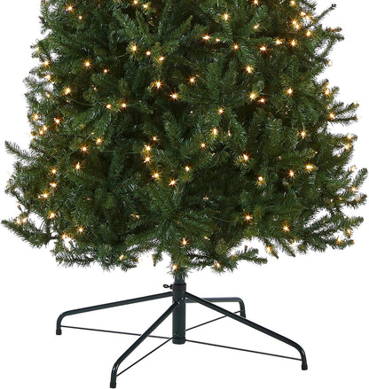 Artificial Pre-Lit Slim Christmas Tree, Green, Kingswood Fir, Multicolor Lights with a metal stand simulated branches