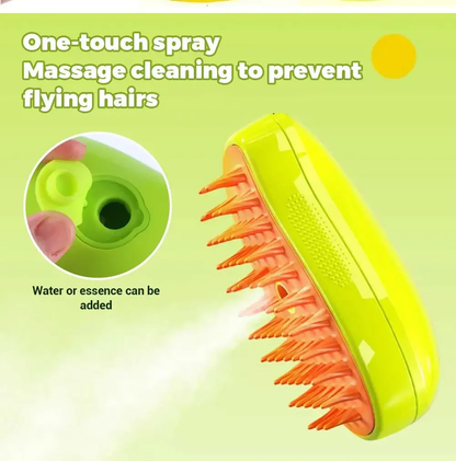 3-in-1 Cat Dog Steam Brush | Electric Sprayer | Massage | Pet Grooming Tool | Supplies