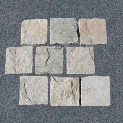 Beige quartz small cube paving stone