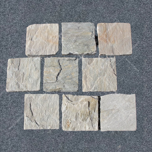 Beige quartz small cube paving stone