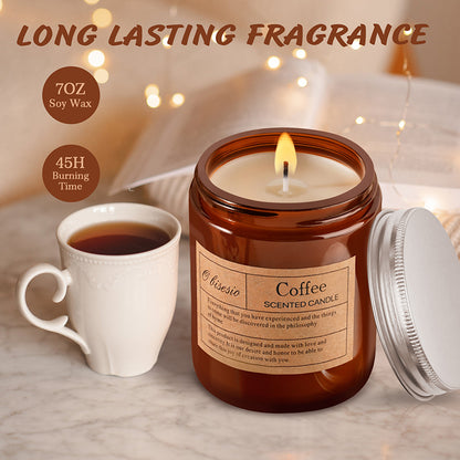 Scented Soy Aromatherapy Candle | Home Fragrance Candle | Coffee/Lemon/Wood/Lavender Scent | Unisex