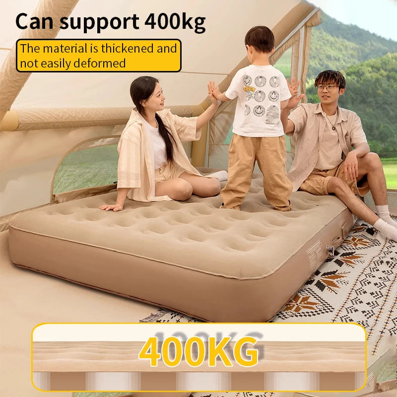 New Air Mattress with Built-In Pump | Self-Inflating Mat Cushion | Outdoor Tent Inflatable Bed | Double Sleeping Pad | for Camping or Indoor