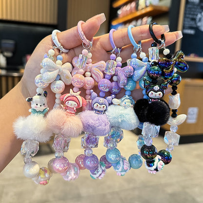 Hello Kitty Hand-painted Beaded Phone Chain | Multi-purpose Charm for Camera & Phone Case