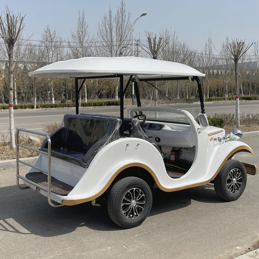2/4 seater new custom high quality stylish color golf cart electric retro classic vintage car with foot-operated parking brake
