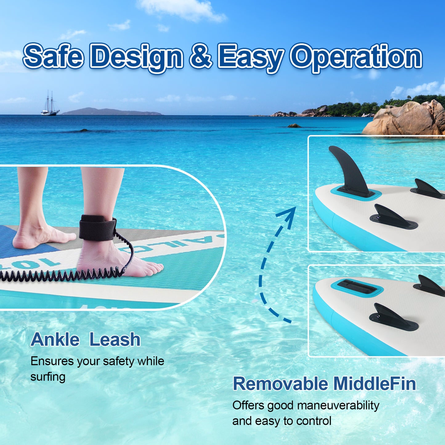 10FT 8IN INFLATABLE STAND UP PADDLE BOARD | ECO PVC NON-SLIP DECK | ADULT SUP BOARD | SURF/YOGA/FISHING PADDLE BOARD