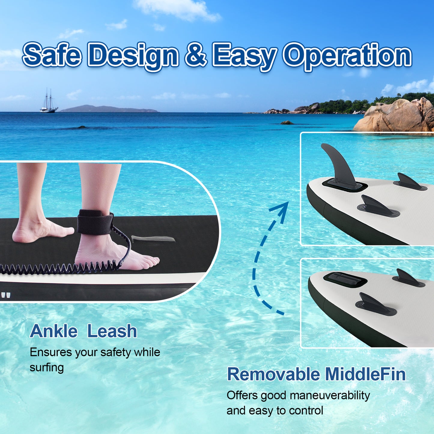 PREMIUM INFLATABLE STAND UP PADDLE BOARD | COMPLETE SUP ACCESSORIES | NON-SLIP EVA DECK | 10' STABLE PADDLE BOARD FOR ADULTS