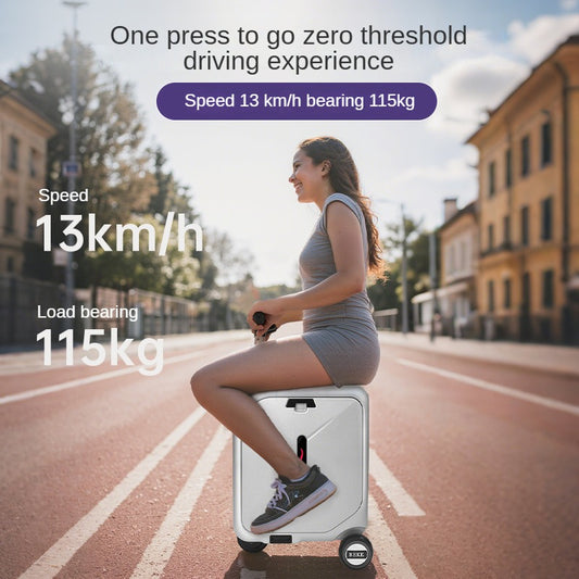 Smart electric suitcase with a remote control for travel and a 20-inch trolley case