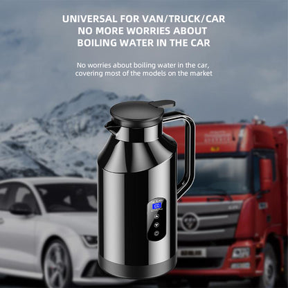 Portable Car Hot Kettle | 1500ML Large Capacity | 304 Stainless Steel Water Heater | Travel Auto 12V 24V | For Tea Coffee