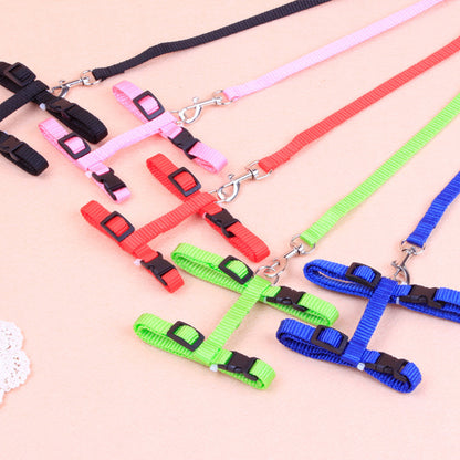 Low Price Rabbit Cat Harness And Leash Set | Adjustable Nylon Harnesses | For Bunny, Kitten | Pet Outdoor Walking Supplies | Accessories