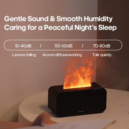 New Simulation Flame Aromatherapy Machine | Mini Air Humidifier | LED Colorful Light + Timer Function