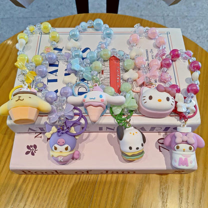 Cute Cartoon Beaded Keychain | Hello Kitty/Cinnamoroll/Kuromi Doll Pendant