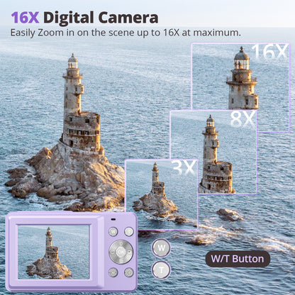 Digital camera, children's camera, video camera, with 16 - x zoom, compact camera, comes with a 32GB card