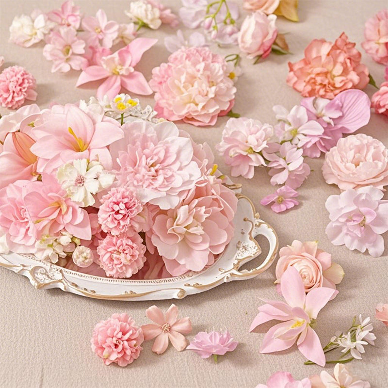 20/50Pcs Pink Artificial Flower Head MSini Silk Artificial Rose Daisy Flower Craft Supplies Wedding Party Wreath Home Decoration
