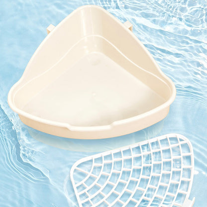 Rabbit Litter Pan | Animal Potty Trainer | Bunnies Corner Toilet Box | For Ferret, Hamster, Dragon, Cat, Guinea Pig, Dutch Pig | Supplies