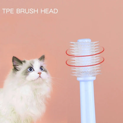360 Degrees Pet Toothbrush | Cat Dog Teeth Care | Bad Breath & Tartar Removal | Mouth Cleaning Supplies