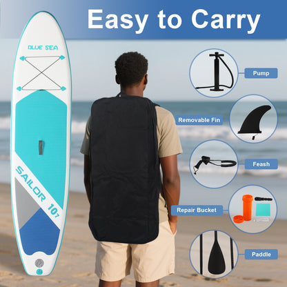 10FT 8IN INFLATABLE STAND UP PADDLE BOARD | ECO PVC NON-SLIP DECK | ADULT SUP BOARD | SURF/YOGA/FISHING PADDLE BOARD