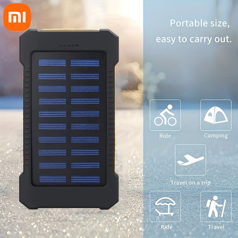 80000mAh Large Capacity Solar Power Bank | Portable with Lanyard | Compass | External Battery for Outdoor Camping | Fast Charging
