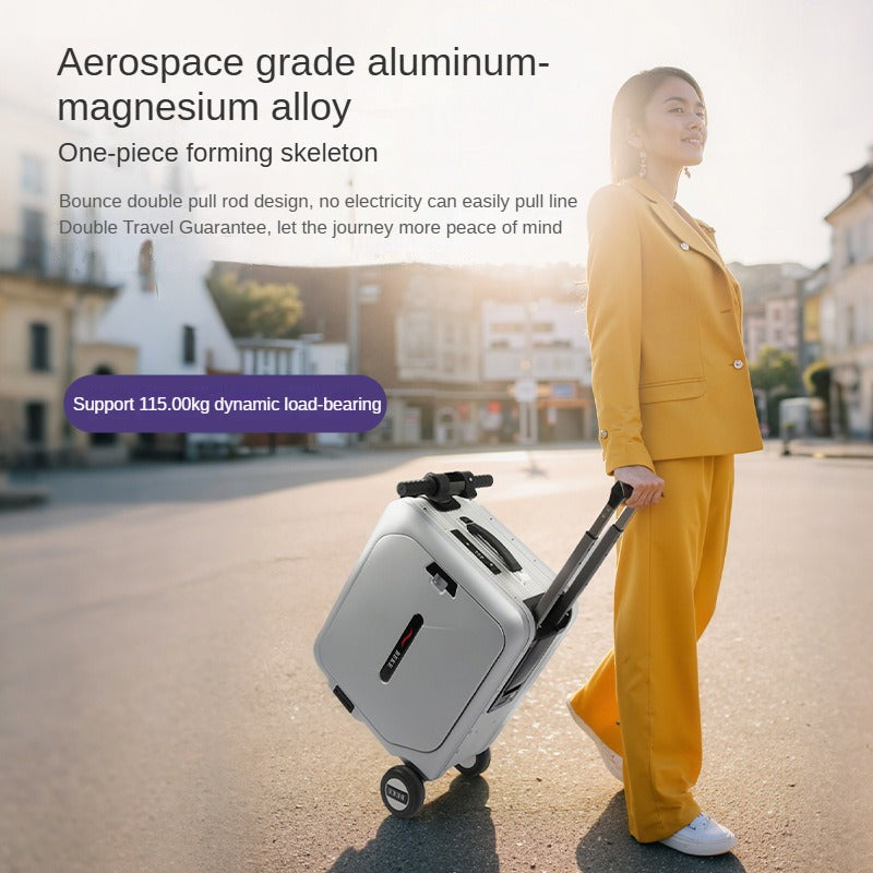 Smart electric suitcase with a remote control for travel and a 20-inch trolley case