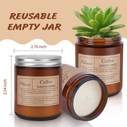 Scented Soy Aromatherapy Candle | Home Fragrance Candle | Coffee/Lemon/Wood/Lavender Scent | Unisex