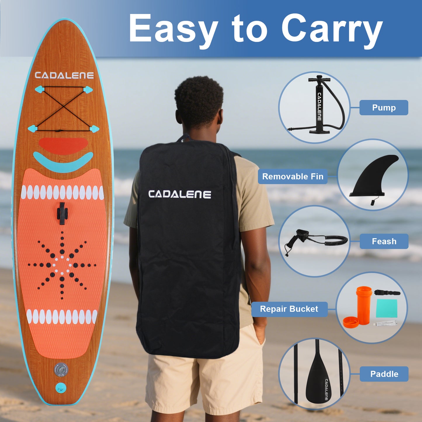 10' INFLATABLE STAND UP PADDLE BOARD | PREMIUM SUP ACCESSORIES | NON-SLIP COMFORT DECK | FOR YOUTH & ADULTS