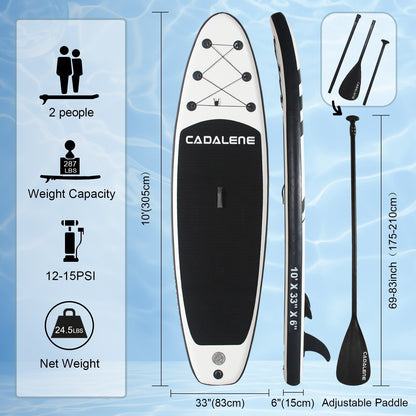 PREMIUM INFLATABLE STAND UP PADDLE BOARD | COMPLETE SUP ACCESSORIES | NON-SLIP EVA DECK | 10' STABLE PADDLE BOARD FOR ADULTS