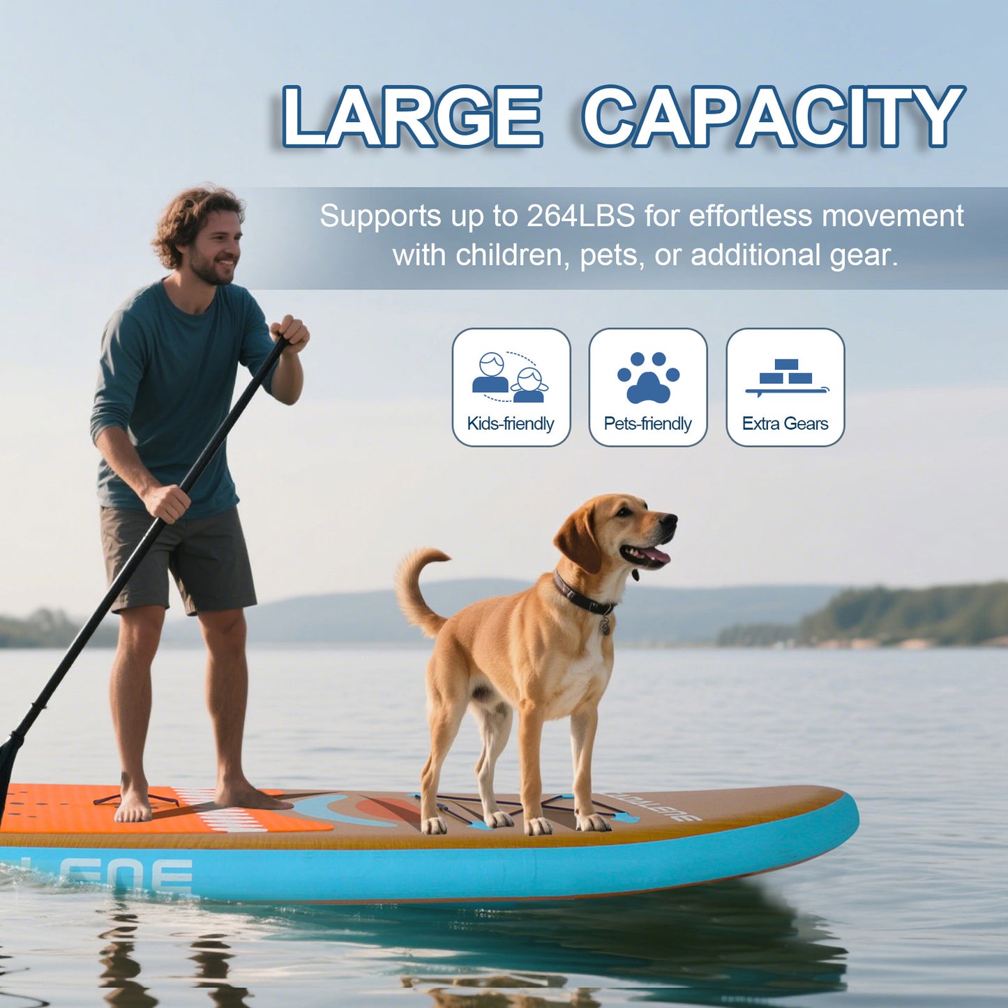 10' INFLATABLE STAND UP PADDLE BOARD | PREMIUM SUP ACCESSORIES | NON-SLIP COMFORT DECK | FOR YOUTH & ADULTS