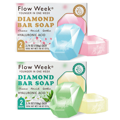 Hyaluronic Acid Diamond Essential Oil Soap Handmade Soap Gem Gold Foil Soap Face Hand Body Cleaning Soap Wedding Gifts