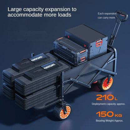Electric Camper Outdoor Camping Folding Cart | Camp Power Hand Pull Picnic Trailer | Electric Power
