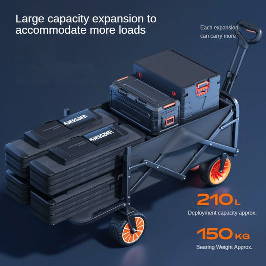 Electric camper outdoor camping folding cart camp power hand pull picnic trailer electric power