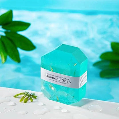Hyaluronic Acid Diamond Essential Oil Soap Handmade Soap Gem Gold Foil Soap Face Hand Body Cleaning Soap Wedding Gifts
