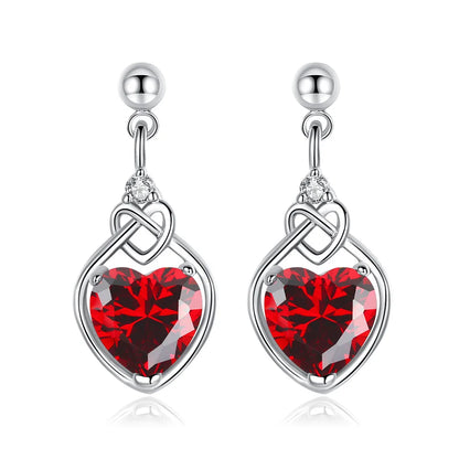 925 Silver Red Heart Zircon Fashion Elegant Women Set Ring Earrings Necklace Luxury Quality Bridal Jewelry