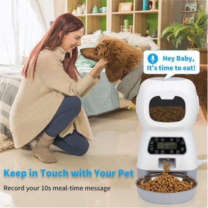 3.5L Automatic Pet Dog Cat Feeder | Smart Food Dispenser | For Cats Dogs | Timer