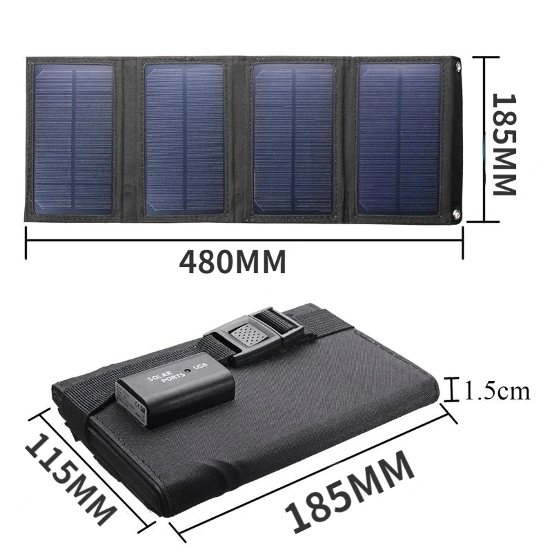 70/40W Foldable Solar Panel | 5V USB Portable Battery Charger For Cell Phone | Outdoor Waterproof Power Bank | For Camping Accessories
