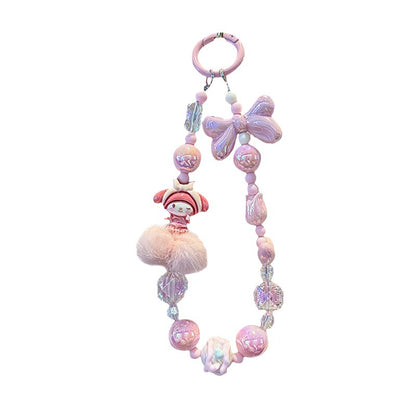 Hello Kitty Hand-painted Beaded Phone Chain | Multi-purpose Charm for Camera & Phone Case