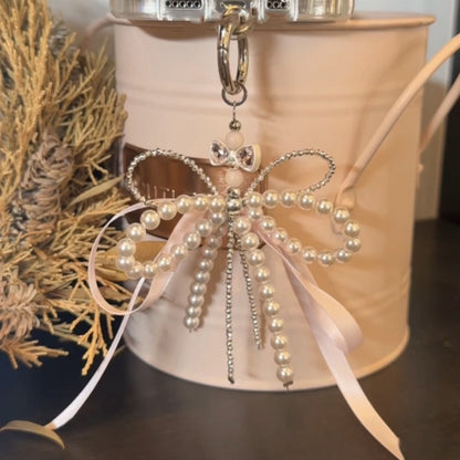 New Korean Fashion Sweet Pearl Bow Keychain | Ins Aesthetic Phone & Bag Pendant for Girls