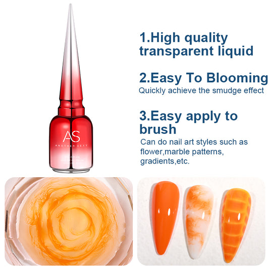 Clear Bloom Gel Nail Polish 15ml UV LED Dip-able Nail Polish for Diffusion Effect Marble Gel Lacquer Clear Coat Top Coat Base Coat