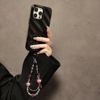 Luxury High-End Cat Eye Crystal Beaded Double Mobile Phone Case Pendant Hand Chain Fashionable Jewelry Accessory for Smartphones