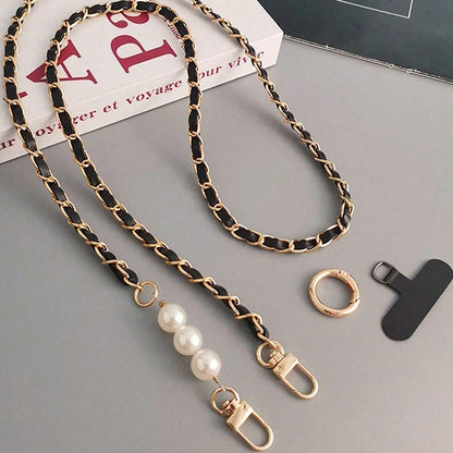 Women's Pearl Long Crossbody Phone Lanyard | Universal Neck & Shoulder Strap for All Phone Cases