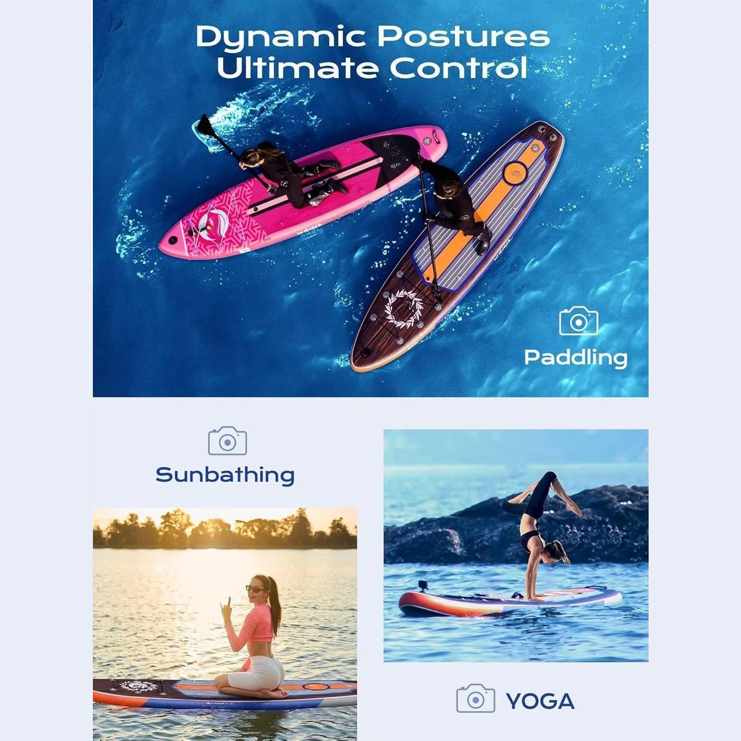 EXTRA WIDE INFLATABLE PADDLE BOARD | 11'×34"×6" DIMENSIONS | STAND UP PADDLE BOARD FOR ADULTS | SUP ACCESSORIES | CAMERA MOUNT