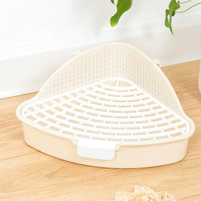 Rabbit Litter Pan | Animal Potty Trainer | Bunnies Corner Toilet Box | For Ferret, Hamster, Dragon, Cat, Guinea Pig, Dutch Pig | Supplies