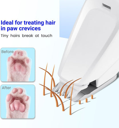 Portable Dog Paw Trimmer | With LED Light | Rechargeable Cordless | Nail Grinder Shaver for Cats And Other Pets | Nail Grooming Tools
