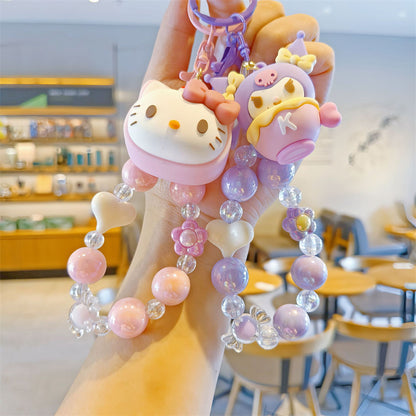 Cute Cartoon Beaded Keychain | Hello Kitty/Cinnamoroll/Kuromi Doll Pendant